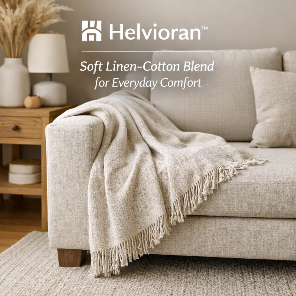 Helvioran™ LumaWeave Linen Throw Blanket