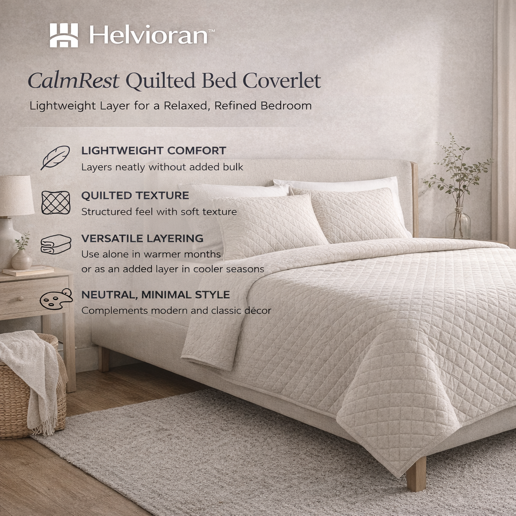 Helvioran™ CalmRest Quilted Bed Coverlet