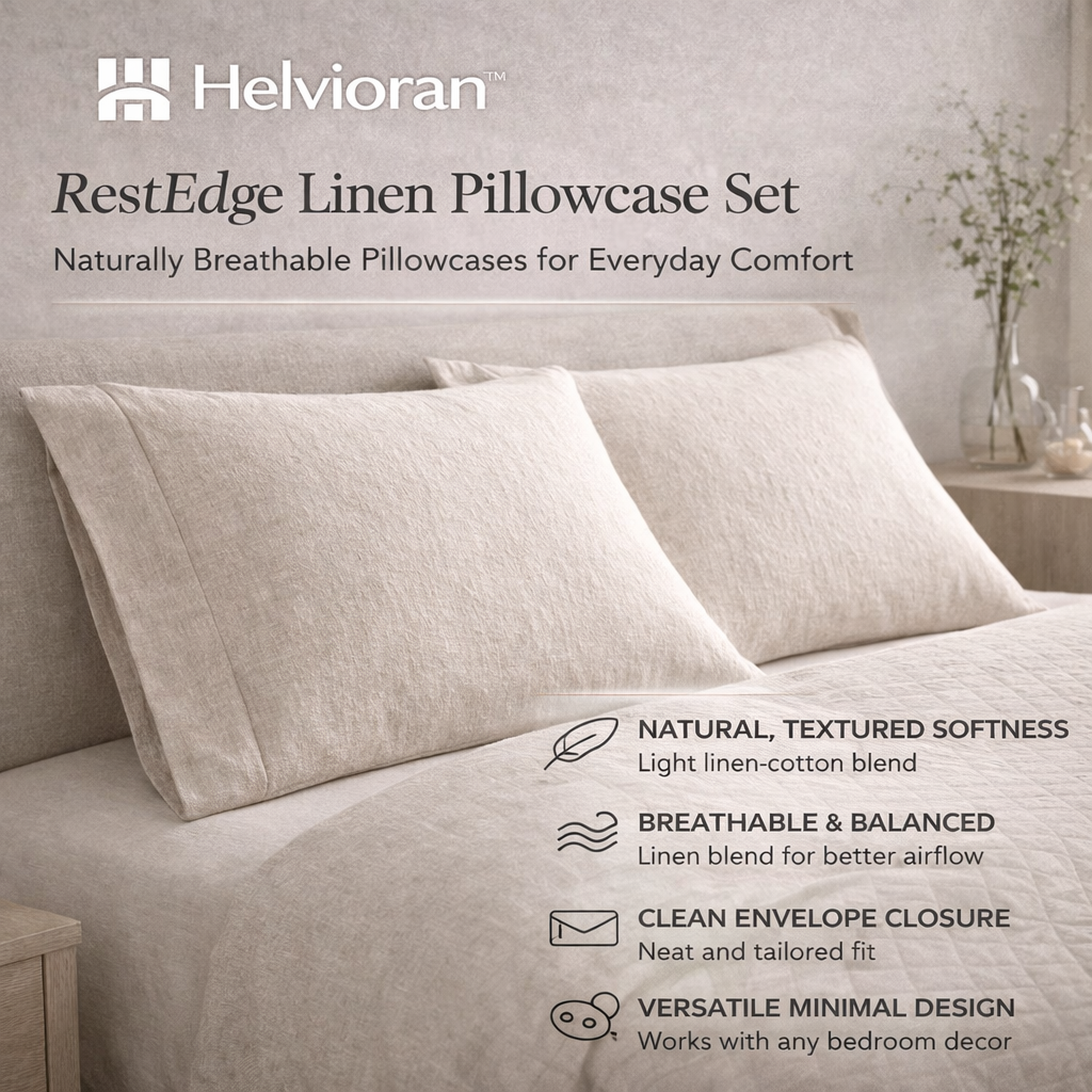 Helvioran™ RestEdge Linen Pillowcase Set