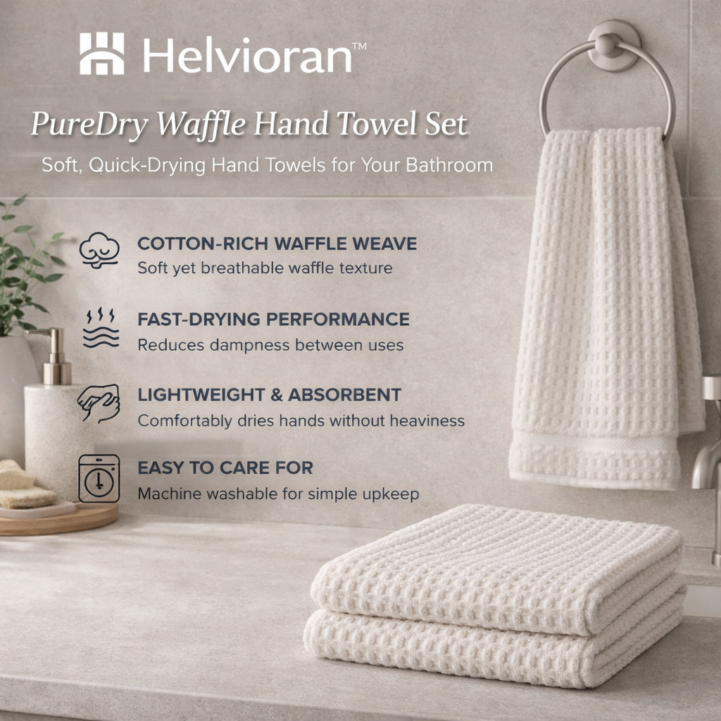 Helvioran™ PureDry Waffle Hand Towel Set