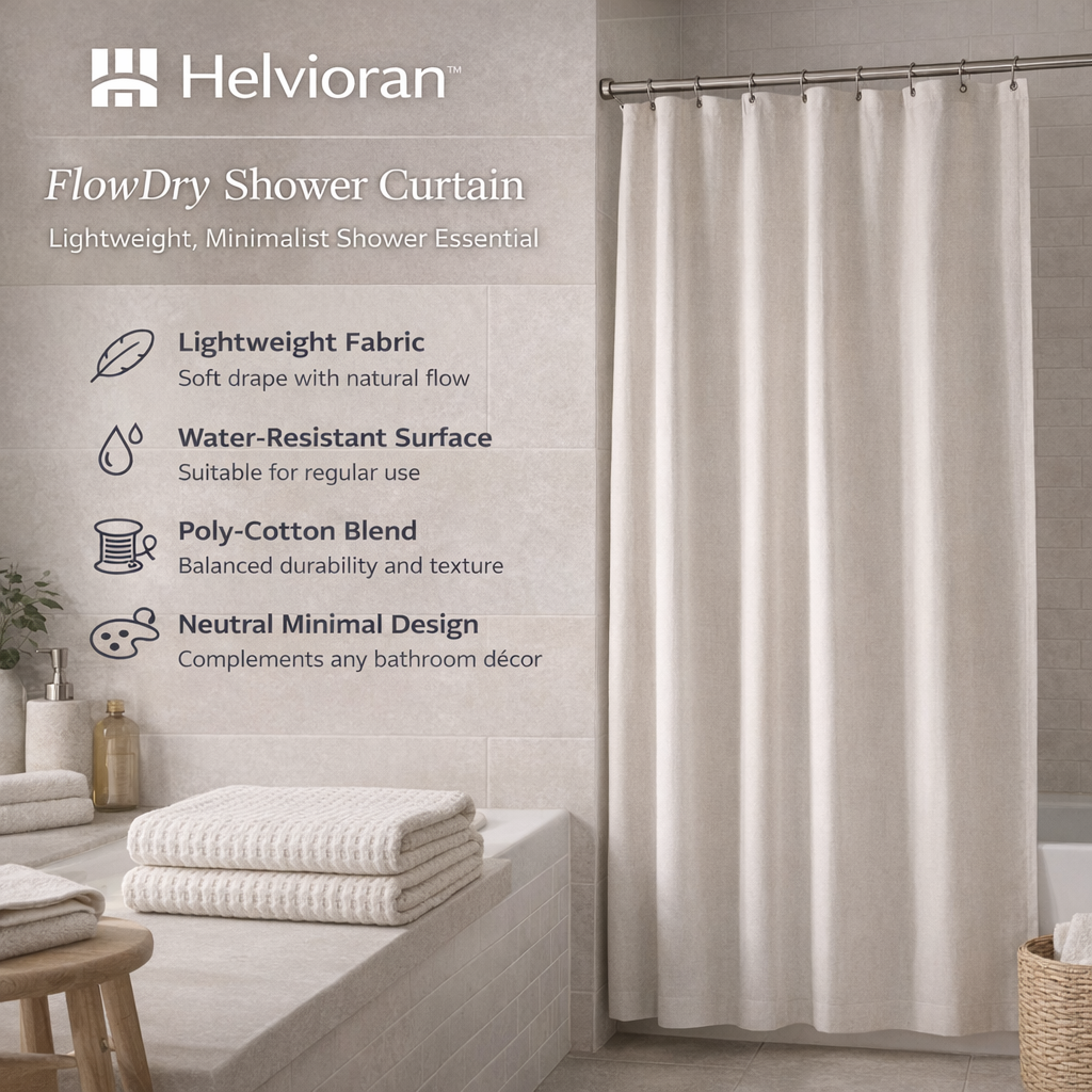 Helvioran™ FlowDry Shower Curtain